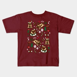 Pugs in christmas party Kids T-Shirt